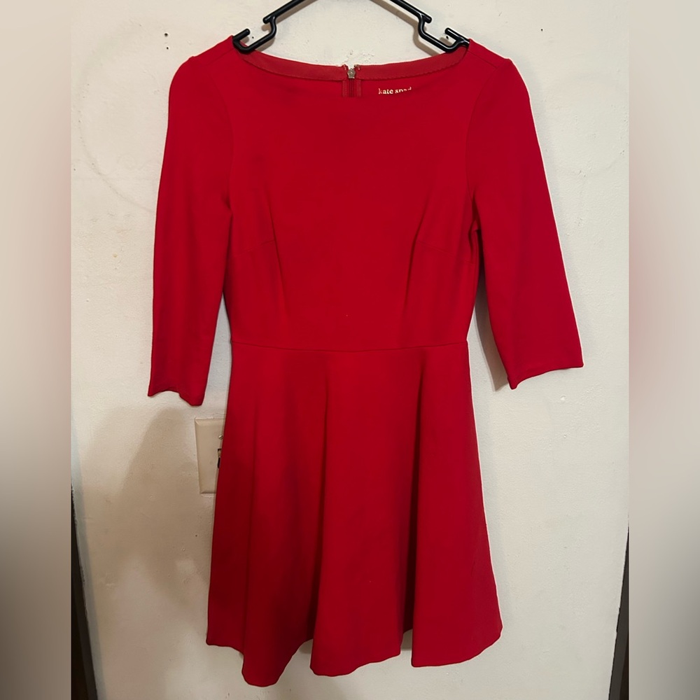 Kate Spade / Boat Neck Ponte Dress Red XS